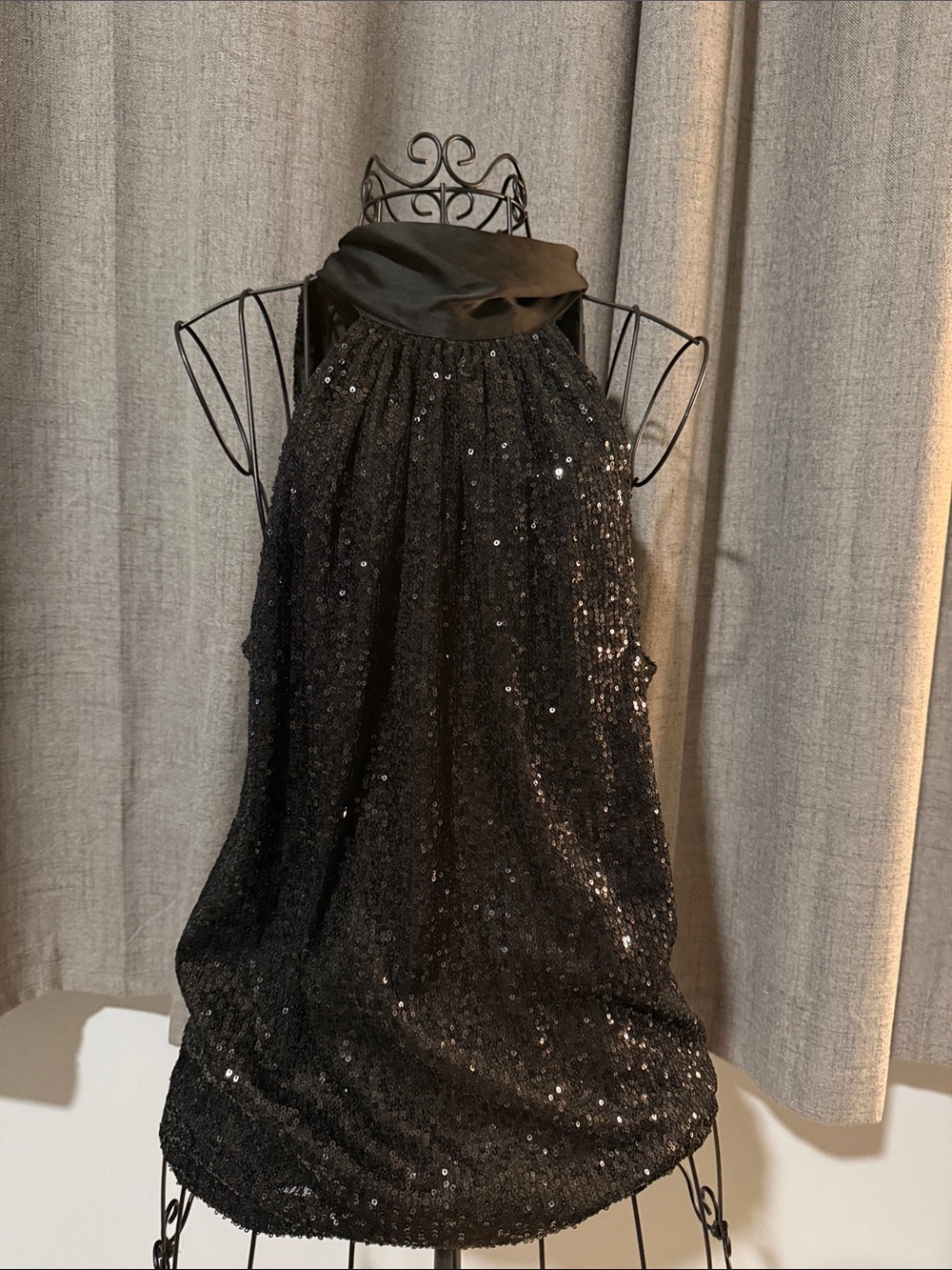 Ramy Brook Black Sequin Sleeveless Top
